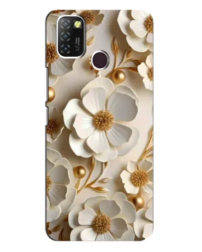 Чехол для Infinix Hot 10 Lite с картинкой «Белие бумажние  цвети»