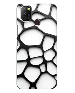 Чехол для Infinix Hot 10 Lite с картинкой «Белая объемная сетка»