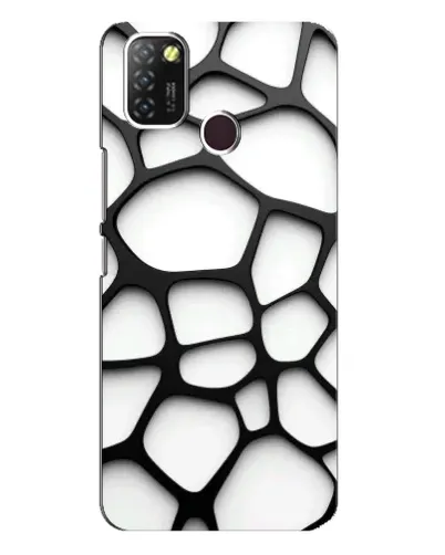 Чохол для Infinix Hot 10 Lite з картинкою «Біла об'ємна сітка»