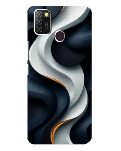 Чохол для Infinix Hot 10 Lite з картинкою «Об'ємні чорно-білі стрічки»