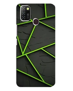 Чохол для Infinix Hot 10 Lite з картинкою «Зелені геометричні лінії» Чохол для Infinix Hot 10 Lite з картинкою «Зелені геометричні лінії»