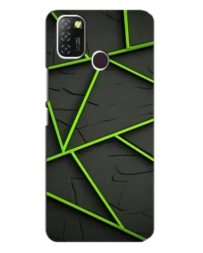Чохол для Infinix Hot 10 Lite з картинкою «Зелені геометричні лінії»