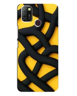 Чохол для Infinix Hot 10 Lite з картинкою «Чорне жовте переплетення» Чохол для Infinix Hot 10 Lite з картинкою «Чорне жовте переплетення»