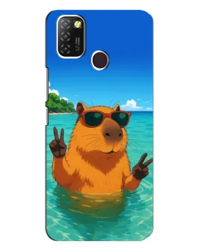 Чехол для Infinix Hot 10 Lite с картинкой «Морская капибара»