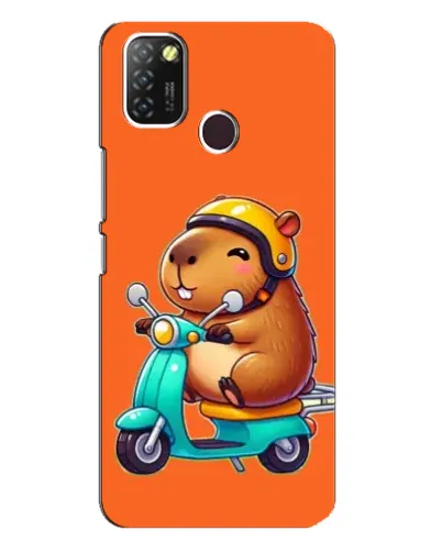 Чехол для Infinix Hot 10 Lite с картинкой «Капибара на скутере»