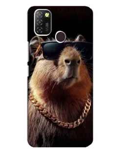 Чехол для Infinix Hot 10 Lite с картинкой «Капибара золотая цепь» Чехол для Infinix Hot 10 Lite с картинкой «Капибара золотая цепь»