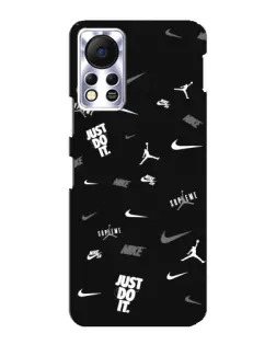 Чехол для Infinix Hot 11s с картинкой «Nike Black Pattern»