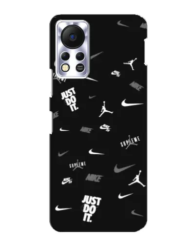 Чехол для Infinix Hot 11s с картинкой «Nike Black Pattern»