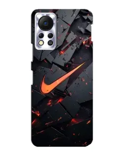 Чехол для Infinix Hot 11s с картинкой «Nike — эффект разломов»