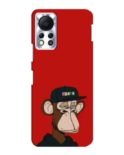 Чехол для Infinix Hot 11s с картинкой «Bored Ape — красный фон»