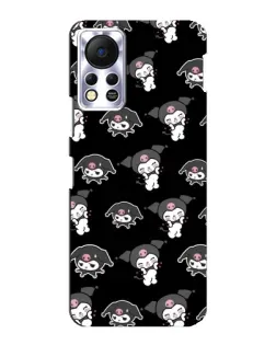 Чехол для Infinix Hot 11s с картинкой «Черный паттерн Kuromi»