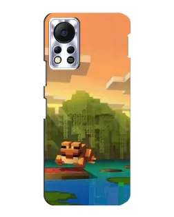 Чохол для Infinix Hot 11s з картинкою «Майнкрафт захід сонця»