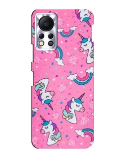 Чехол для Infinix Hot 11s с картинкой «Unicorn паттерн розовый»
