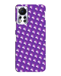 Чехол для Infinix Hot 11s с картинкой «Единороги на фиолетовом»