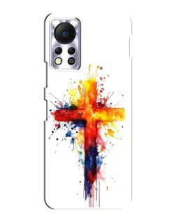 Чехол для Infinix Hot 11s с картинкой «Акварельный крест»