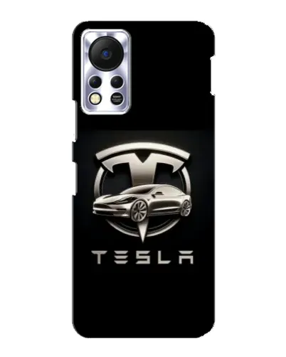 Чохол для Infinix Hot 11s з картинкою «Tesla — срібне авто»