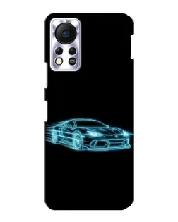 Чехол для Infinix Hot 11s с картинкой «Неоновый контур Lamborghini»
