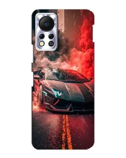 Чехол для Infinix Hot 11s с картинкой «Lamborghini красный дым»