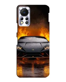 Чехол для Infinix Hot 11s с картинкой «Lamborghini в огне»