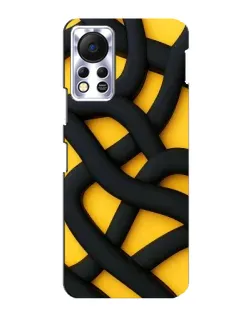 Чехол для Infinix Hot 11s с картинкой «Черное желтое переплетение»