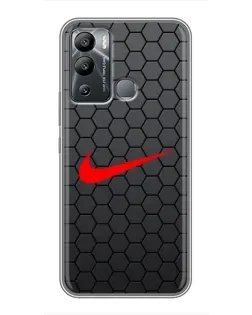 Чохол для Infinix Hot 12 Play з картинкою «Nike — карбонова сітка»