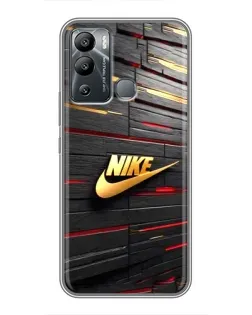 Чохол для Infinix Hot 12 Play з картинкою «Золотий Nike на металі»