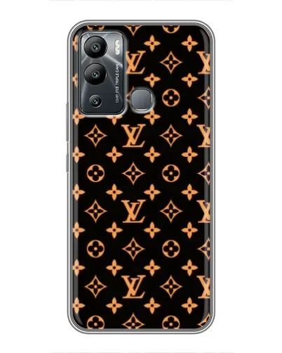 Чехол для Infinix Hot 12 Play с картинкой «Золотая монограмма LV»