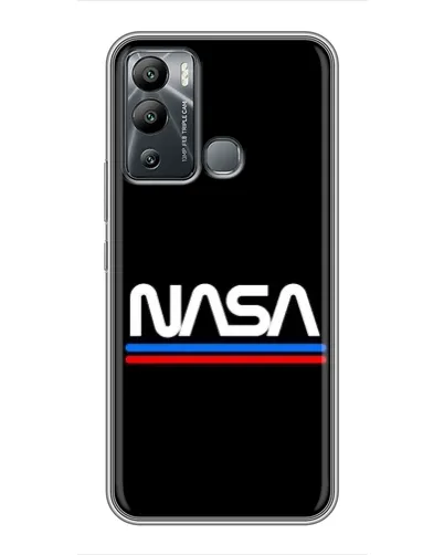 Чехол для Infinix Hot 12 Play с картинкой «NASA — классика Red Blue» Чехол для Infinix Hot 12 Play с картинкой «NASA — классика Red Blue»