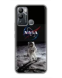 Чехол для Infinix Hot 12 Play с картинкой «Астронавт на Луне»