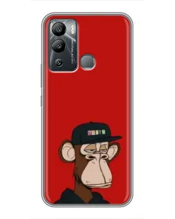 Чехол для Infinix Hot 12 Play с картинкой «Bored Ape — красный фон»