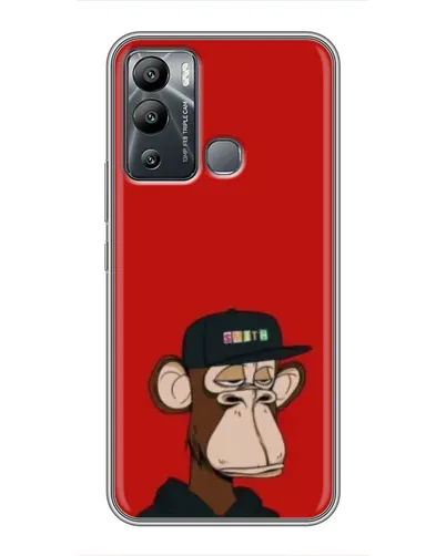 Чехол для Infinix Hot 12 Play с картинкой «Bored Ape — красный фон» Чехол для Infinix Hot 12 Play с картинкой «Bored Ape — красный фон»