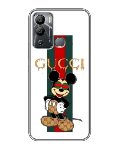 Чехол для Infinix Hot 12 Play с картинкой «Микки Маус Gucci — полосы» Чехол для Infinix Hot 12 Play с картинкой «Микки Маус Gucci — полосы»