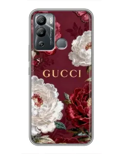 Чохол для Infinix Hot 12 Play з картинкою «Gucci — бордові троянди» Чохол для Infinix Hot 12 Play з картинкою «Gucci — бордові троянди»