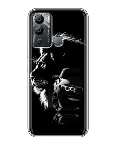 Чехол для Infinix Hot 12 Play с картинкой «BMW и лев» Чехол для Infinix Hot 12 Play с картинкой «BMW и лев»