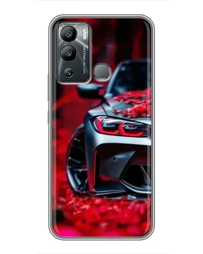 Чехол для Infinix Hot 12 Play с картинкой «Спортивная BMW и цветы» Чехол для Infinix Hot 12 Play с картинкой «Спортивная BMW и цветы»