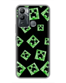 Чохол для Infinix Hot 12 Play з картинкою «Паттерн з кріперами» Чохол для Infinix Hot 12 Play з картинкою «Паттерн з кріперами»