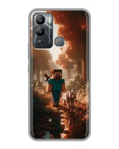 Чехол для Infinix Hot 12 Play с картинкой «Стив в лесу»
