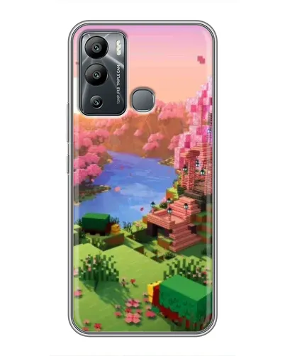 Чехол для Infinix Hot 12 Play с картинкой «Розовое дерево Minecraft»