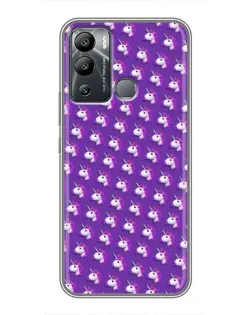 Чехол для Infinix Hot 12 Play с картинкой «Единороги на фиолетовом»