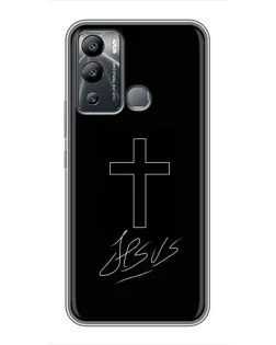 Чехол для Infinix Hot 12 Play с картинкой «Графический крест Jesus»