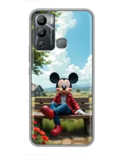 Чехол для Infinix Hot 12 Play с картинкой «Микки на скамейке»