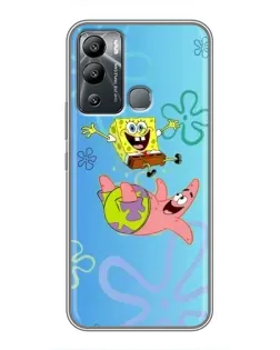 Чехол для Infinix Hot 12 Play с картинкой «Спанч Боб и Патрик»