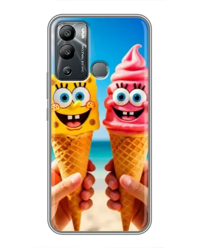 Чехол для Infinix Hot 12 Play с картинкой «Спанч Боб мороженое»
