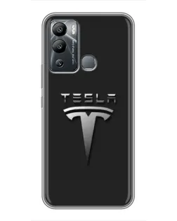 Чохол для Infinix Hot 12 Play з картинкою «Сталевий логотип Tesla»
