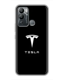 Чохол для Infinix Hot 12 Play з картинкою «Tesla White Logo»