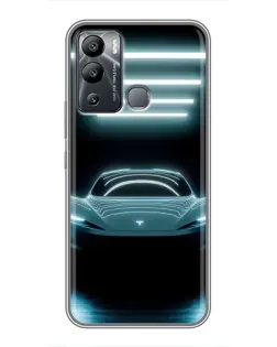 Чохол для Infinix Hot 12 Play з картинкою «Tesla в неоні»