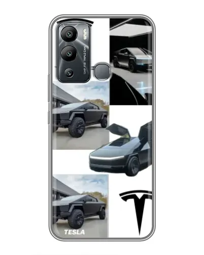 Чохол для Infinix Hot 12 Play з картинкою «Колаж Cybertruck Tesla» Чохол для Infinix Hot 12 Play з картинкою «Колаж Cybertruck Tesla»