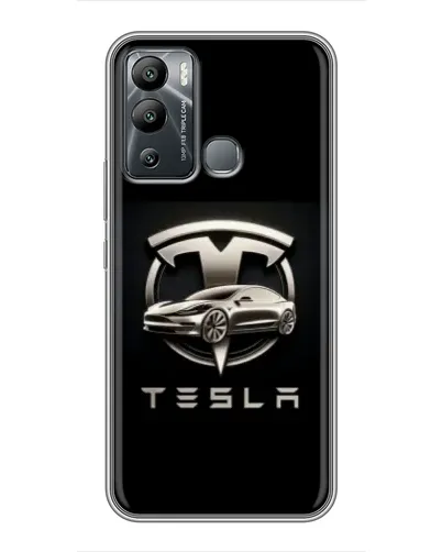 Чохол для Infinix Hot 12 Play з картинкою «Tesla — срібне авто» Чохол для Infinix Hot 12 Play з картинкою «Tesla — срібне авто»