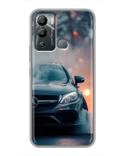 Чехол для Infinix Hot 12 Play с картинкой «Mercedes — ночной город»