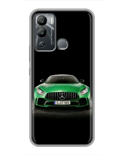 Чехол для Infinix Hot 12 Play с картинкой «Mercedes — неоновый лого»